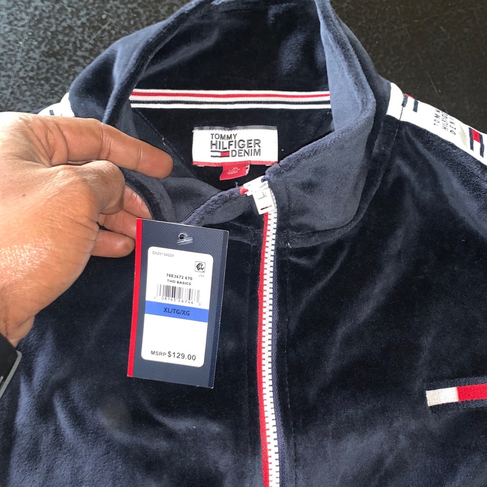 Tommy Hilfiger Velour Track Suit Size XL $120